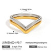 Women's Geometric Wave Adjustable Ring In Stainless Steel With Pvd Vacuum Gold Plating Hypoallergenic Statement Jewelry