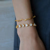 Women's Geometric Wave Bracelet In Gold Tone Plated Stainless Steel With Zircon Accents Hypoallergenic Jewelry