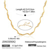 Women's Geometric Wave Jewelry Set With Stainless Steel Necklace And Bracelet Pvd Vacuum Gold Plated Design