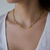 Women's Geometric Wave Jewelry Set With Stainless Steel Necklace And Bracelet Pvd Vacuum Gold Plated Design