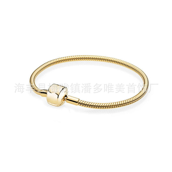Women's Geometric White Copper Bracelet With Rose Gold Plated Finish And Adjustable Telescopic Chain