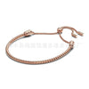 Women's Geometric White Copper Bracelet With Rose Gold Plated Finish And Adjustable Telescopic Chain