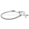 Women's Geometric White Copper Bracelet With Rose Gold Plated Finish And Adjustable Telescopic Chain