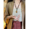 Women's Geometric Wood And Resin Pendant Clavicle Chain Necklace With Electroplating