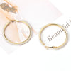 Women's Geometric Woven Pearl Rice Bead Earrings In Gold And Silver Tone Electroplated Metal Retro Fashion Statement Earrings