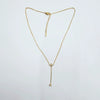 Women's Geometric Y Shaped Titanium Steel Necklace With Zircon Inlay And O Chain Electroplated In Gold Tone Fashion Jewelry
