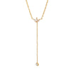 Women's Geometric Y Shaped Titanium Steel Necklace With Zircon Inlay And O Chain Electroplated In Gold Tone Fashion Jewelry