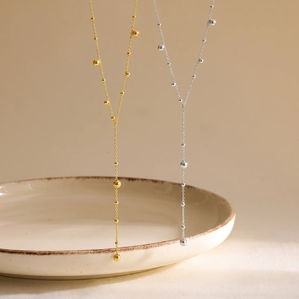Women's Geometric Yshaped Stainless Steel Necklace With 18K Gold Plating Simple Elegant Fashion Jewelry