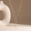 Women's Geometric Yshaped Stainless Steel Necklace With 18K Gold Plating Simple Elegant Fashion Jewelry