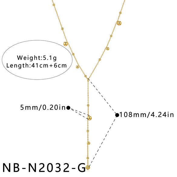 Women's Geometric Yshaped Stainless Steel Necklace With 18K Gold Plating Simple Elegant Fashion Jewelry