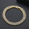 Women's Geometric Zircon Bracelet Gold Tone Electroplated Copper Jewelry For Banquet Wear Wholesale