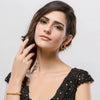 Women's Geometric Zircon Bracelet In Copper With Electroplated Finish And Olive Yellow Zircon Detail Fashion Jewelry