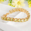 Women's Geometric Zircon Bracelet In Copper With Electroplated Finish And Olive Yellow Zircon Detail Fashion Jewelry
