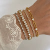 Women's Geometric Zircon Bracelet In Plated Stainless Steel Sparkling Colorfast Jewelry Wholesale