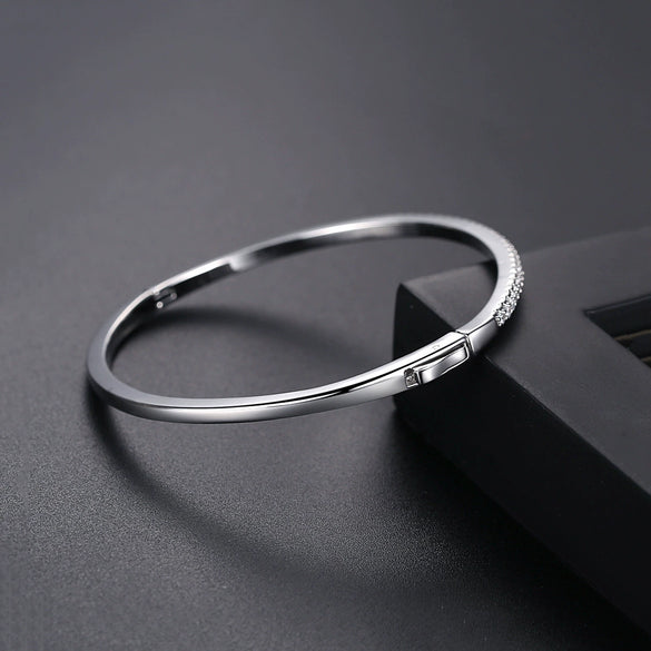 Women's Geometric Zircon Bracelet Minimalist Single Row Copper Fashion Jewelry With Elegant Style