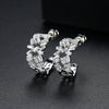 Women's Geometric Zircon Crystal Earrings With Irregular Design And Electroplated Copper Finish Fashion Ear Jewelry