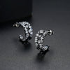 Women's Geometric Zircon Crystal Earrings With Irregular Design And Electroplated Copper Finish Fashion Ear Jewelry