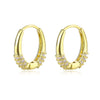 Women's Geometric Zircon Earrings Elegant Simple Ear Buckle Style In Environmental Protection Copper With Natural Fashion Design