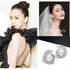 Women's Geometric Zircon Earrings With Diamond Cut Finish Fashion Silver Tone Jewelry Wholesale