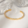 Women's Geometric Zircon Inlaid Stainless Steel Bracelet With Gold Plated Finish Fashionable Minimalist Jewelry
