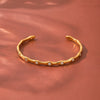 Women's Geometric Zircon Inlaid Stainless Steel Bracelet With Gold Plated Finish Fashionable Minimalist Jewelry