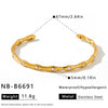 Women's Geometric Zircon Inlaid Stainless Steel Bracelet With Gold Plated Finish Fashionable Minimalist Jewelry
