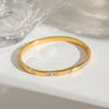 Women’s Geometric Zircon Inlaid Stainless Steel Bracelet With Gold Plated Finish Simple Elegant Fashion Jewelry