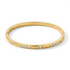 Women’s Geometric Zircon Inlaid Stainless Steel Bracelet With Gold Plated Finish Simple Elegant Fashion Jewelry