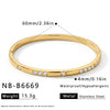 Women’s Geometric Zircon Inlaid Stainless Steel Bracelet With Gold Plated Finish Simple Elegant Fashion Jewelry