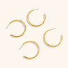 Women's Geometric Zircon Inlaid Stainless Steel Statement Earrings With Electroplated Finish