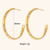 Women's Geometric Zircon Inlaid Stainless Steel Statement Earrings With Electroplated Finish