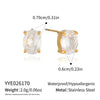 Women's Geometric Zircon Pendant Jewelry Set With Goldplated Stainless Steel Necklace And Matching Earrings
