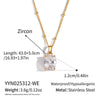 Women's Geometric Zircon Pendant Jewelry Set With Goldplated Stainless Steel Necklace And Matching Earrings