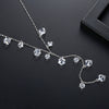 Women's Geometric Zircon Pendant Necklace With Copper Setting And Box Chain Elegant Sweater Accessory