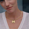 Women's Geometric Zircon Pendant Stainless Steel Choker Necklace With Plated Finish Statement Neck Ring Accessory