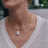 Women's Geometric Zircon Pendant Stainless Steel Choker Necklace With Plated Finish Statement Neck Ring Accessory