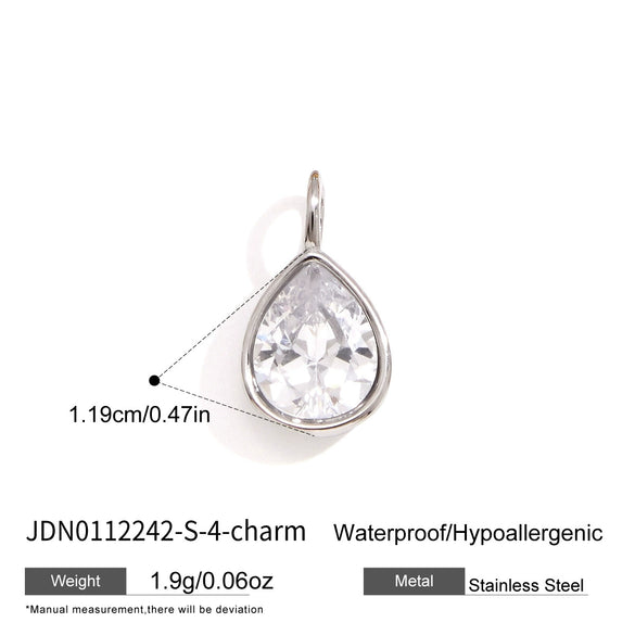 Women's Geometric Zircon Pendant Stainless Steel Choker Necklace With Plated Finish