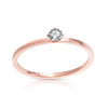 Women's Geometric Zircon Ring In Titanium Steel Three Tone Minimalist Fashion Band