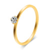Women's Geometric Zircon Ring In Titanium Steel Three Tone Minimalist Fashion Band