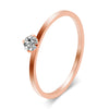 Women's Geometric Zircon Ring In Titanium Steel Three Tone Minimalist Fashion Band