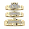 Women's Geometric Zircon Ring Set With Microinlaid Full Stone Design Electroplated Metal And Minimalist Light Luxury Fashion Style
