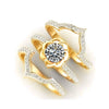 Women's Geometric Zircon Ring Set With Microinlaid Full Stone Design Electroplated Metal And Minimalist Light Luxury Fashion Style