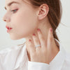 Women's Geometric Zircon Ring 925 Sterling Silver Electroplated Light Luxury Style