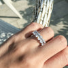 Women's Geometric Zircon Ring 925 Sterling Silver Electroplated Light Luxury Style