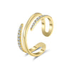 Women's Geometric Zircon 925 Silver Ring With Electroplating And Minimalist Design