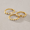 Women's Geometric Zircon Stainless Steel Ring With Vacuum Pvd Gold Plating Hypoallergenic Plain Band