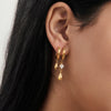 Women’s Geometric Zircon Stud Earrings In Titanium Stainless Steel With Pvd Vacuum Gold Plating Elegant Sparkling Jewelry