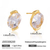 Women's Geometric Zircon Stud Earrings In Titanium Steel And Stainless Steel With Pvd Vacuum Gold Plating Elegant Wholesale Jewelry