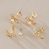 Women's Geometric Zircon Titanium Steel Stud Earrings With Detachable Front And Back Design Pvd Gold Plated Stainless Steel Jewelry