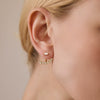 Women's Geometric Zircon Titanium Steel Stud Earrings With Detachable Front And Back Design Pvd Gold Plated Stainless Steel Jewelry